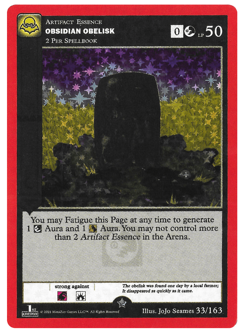 33/163 Obsidian Obelisk Holo