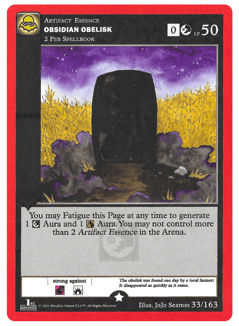33/163 Obsidian Obelisk Non Holo