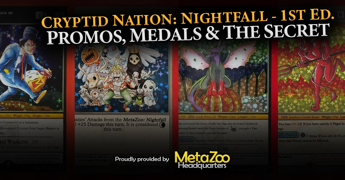 Cryptid Nation Nightfall 1st Edition Promos and Medals - MetaZoo HQ Featured Image