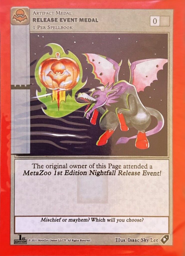 MetaZoo Nightfall Release Event Deck Release Event Medal