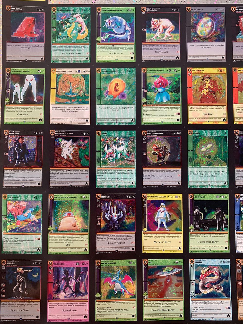 Holographic Sample Cards Uncut Sheet