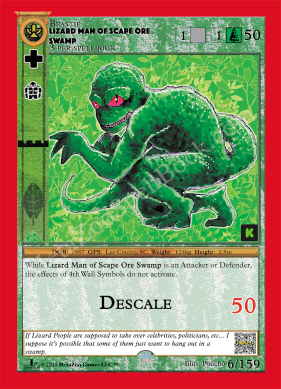 Lizard Man Of Scape Ore Swamp KS 6/159 Poncho