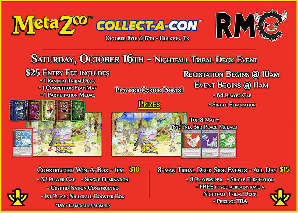 MetaZoo Collect-A-Con RMC - October 16 & 17 Houston Texas Tournament - Nightfall Event