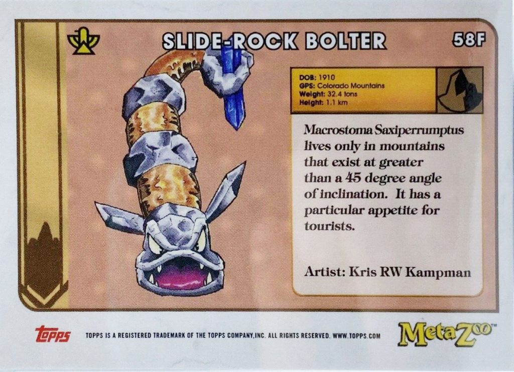 MetaZoo x Topps - First Sighting Slide-Rock Bolter Rear