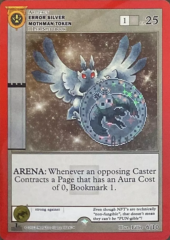 Error Silver Mothman Token - Serialized out of 200 - 6/10 - Lillie